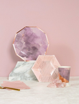 Amethyst - Pale Pink Striped Cocktail Paper Napkins - Whoot Party Boutique