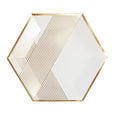 Blanc - White Striped Large Paper Plates - Whoot Party Boutique