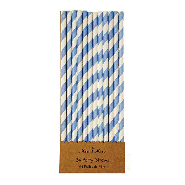 Blue & White Party Straws - Whoot Party Boutique