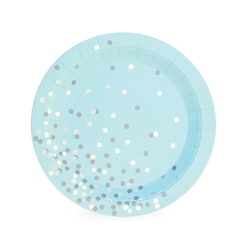Blue Confetti Dessert Plate - Whoot Party Boutique