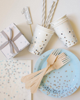 Blue Confetti Dessert Plate - Whoot Party Boutique