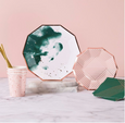 Manhattan - Pale Pink Striped Small Paper Plates - Whoot Party Boutique