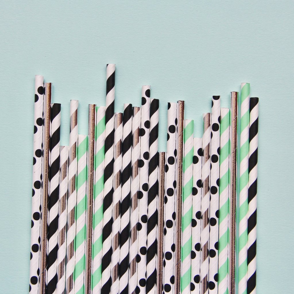 Memphis Mint Paper Straws - Whoot Party Boutique