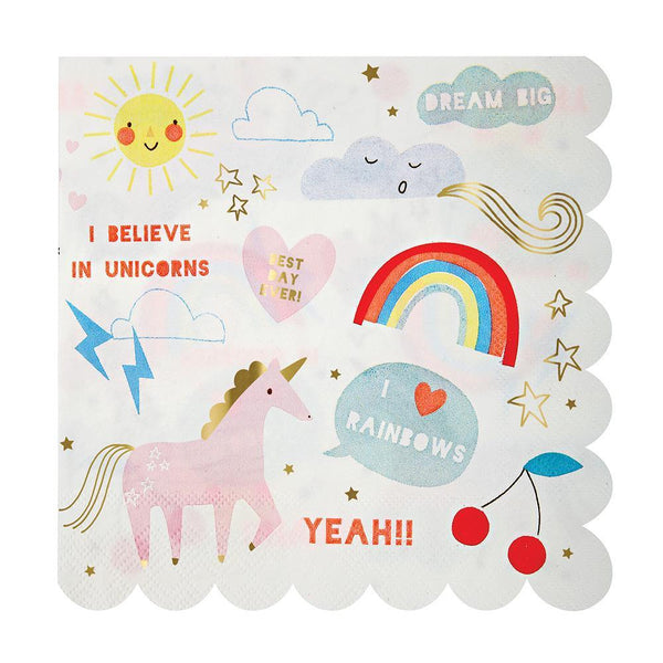 Rainbow & Unicorn Napkins (large) - Whoot Party Boutique