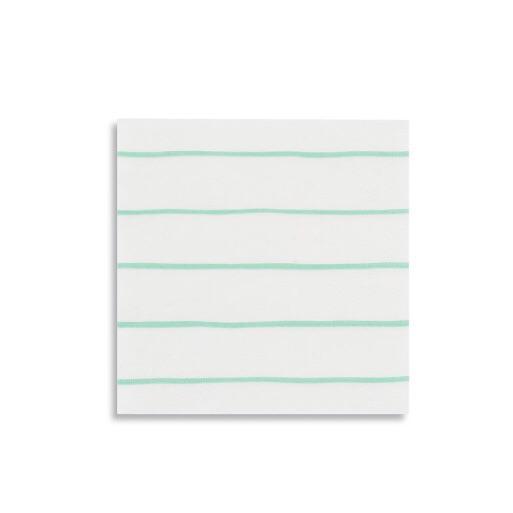 Frenchie Mint Striped Petite Napkins - Whoot Party Boutique
