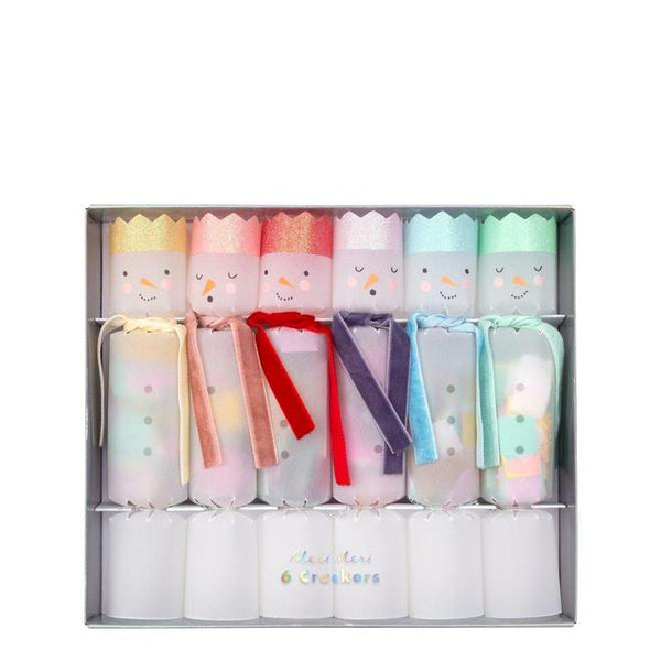 Rainbow Snowmen Medium Crackers - Whoot Party Boutique