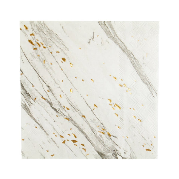 Blanc - White Marble Lunch Paper Napkins - Whoot Party Boutique