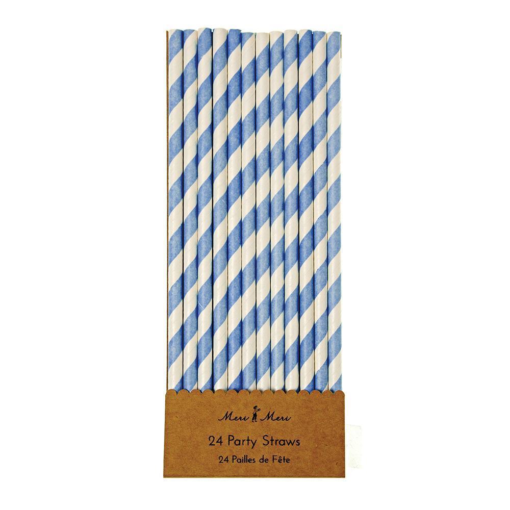 Blue & White Party Straws - Whoot Party Boutique