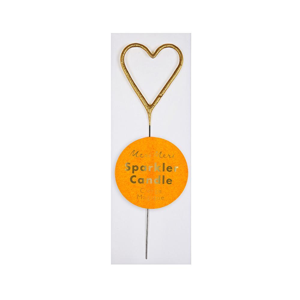 Gold Sparkler Heart Mini Candle - Whoot Party Boutique