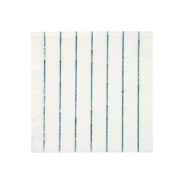 Holographic Blue Stripe Small Napkins - Whoot Party Boutique