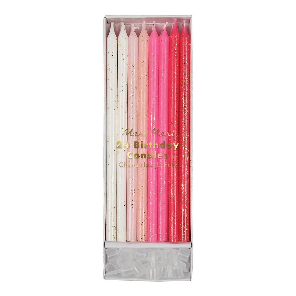 Pink Straight Birthday Candles - Whoot Party Boutique