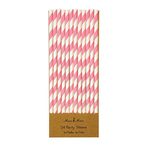 Pink & White Party Straws - Whoot Party Boutique