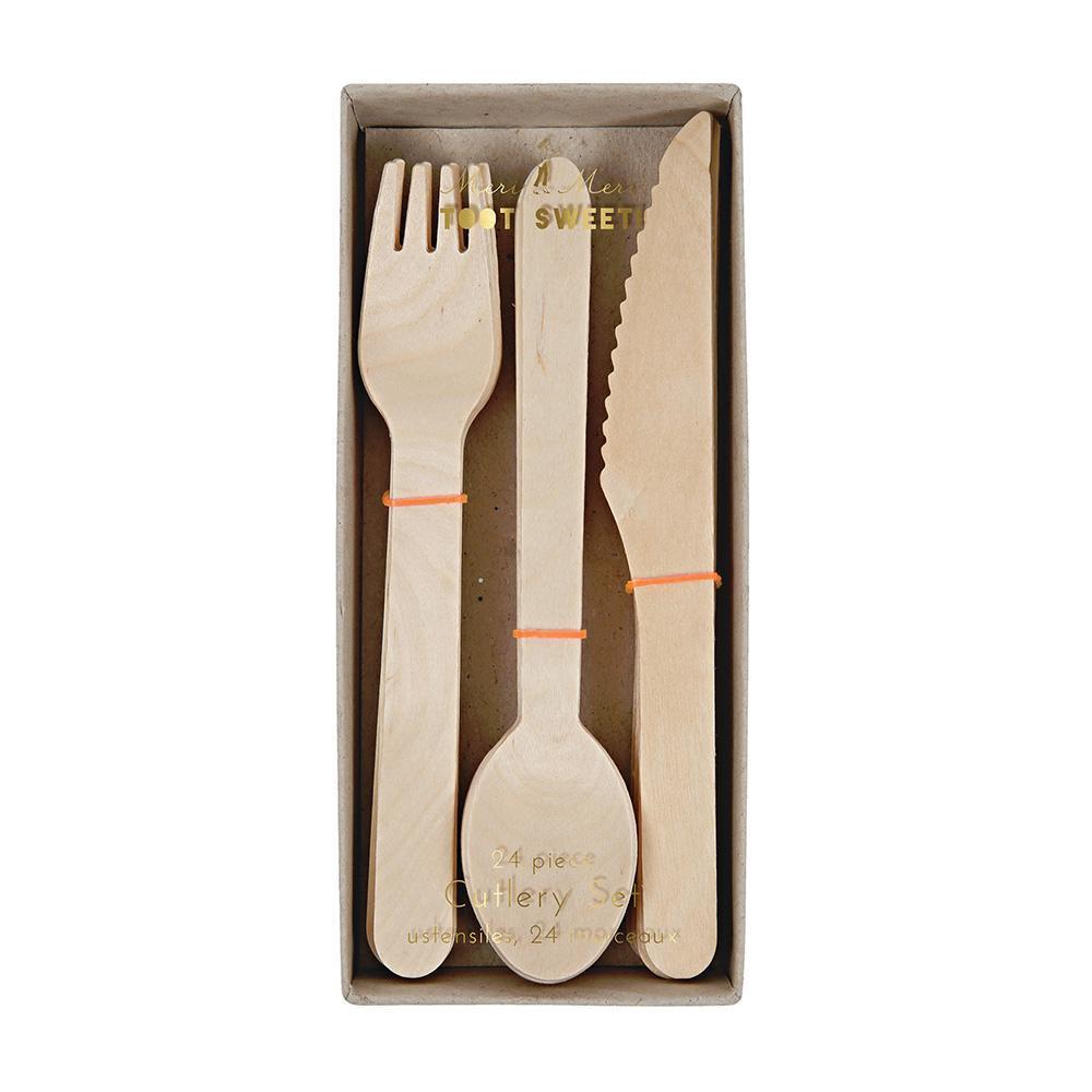 Solid Wooden Cutlery Set - Whoot Party Boutique
