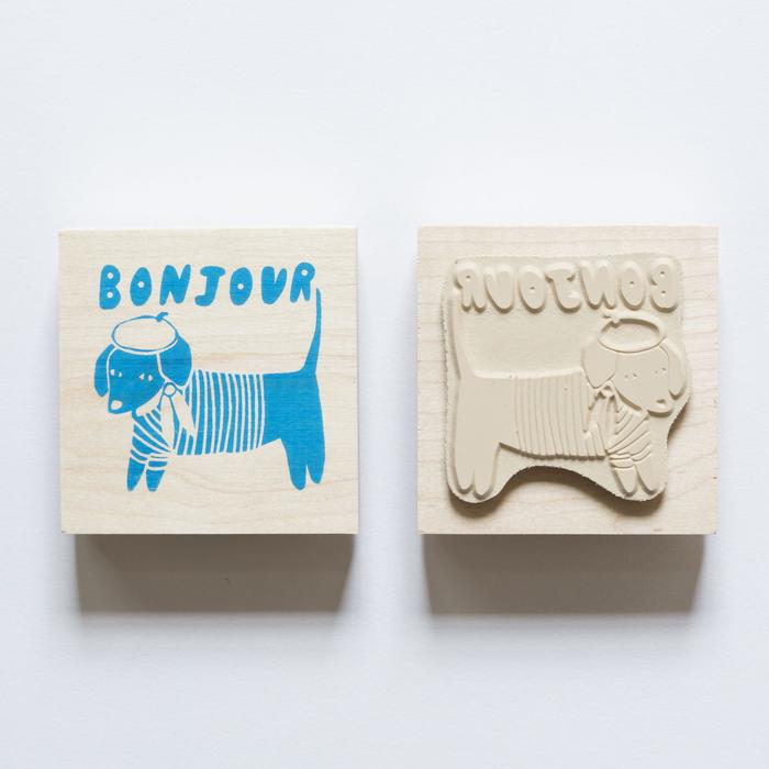 Bonjour Dog Rubber Stamp - Whoot Party Boutique