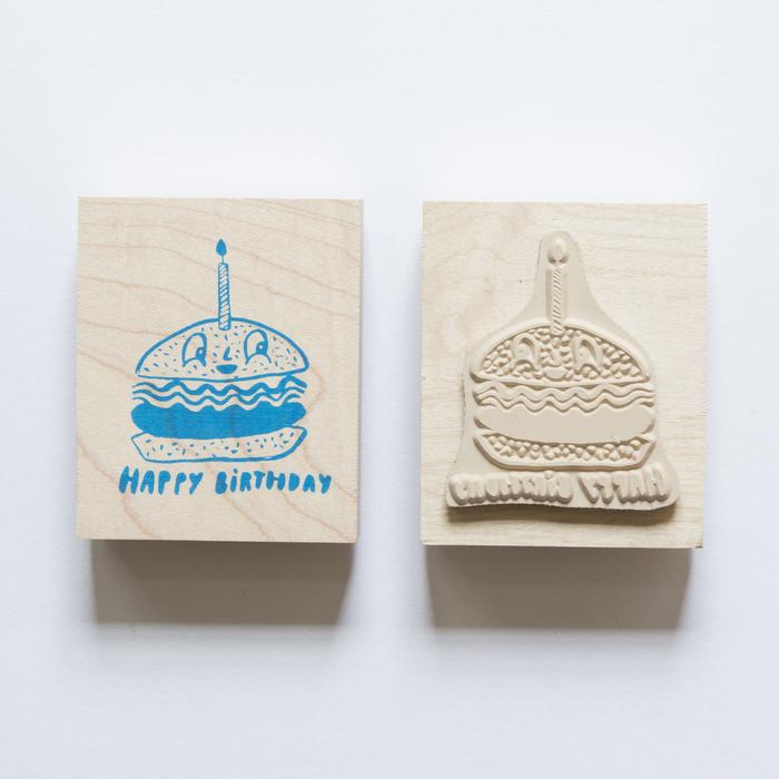 Burger Birthday Rubber Stamp - Whoot Party Boutique