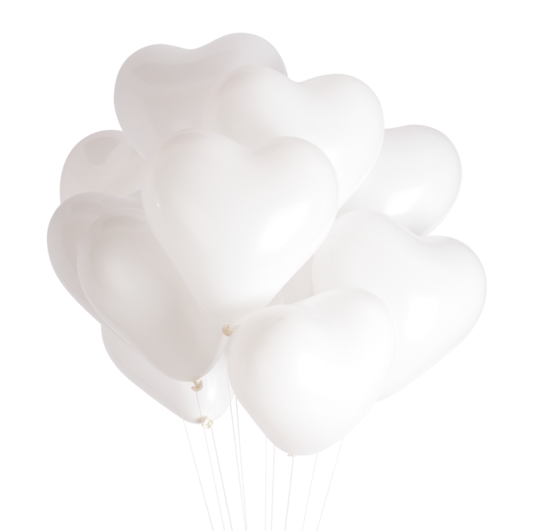 White Heart Balloons - Whoot Party Boutique